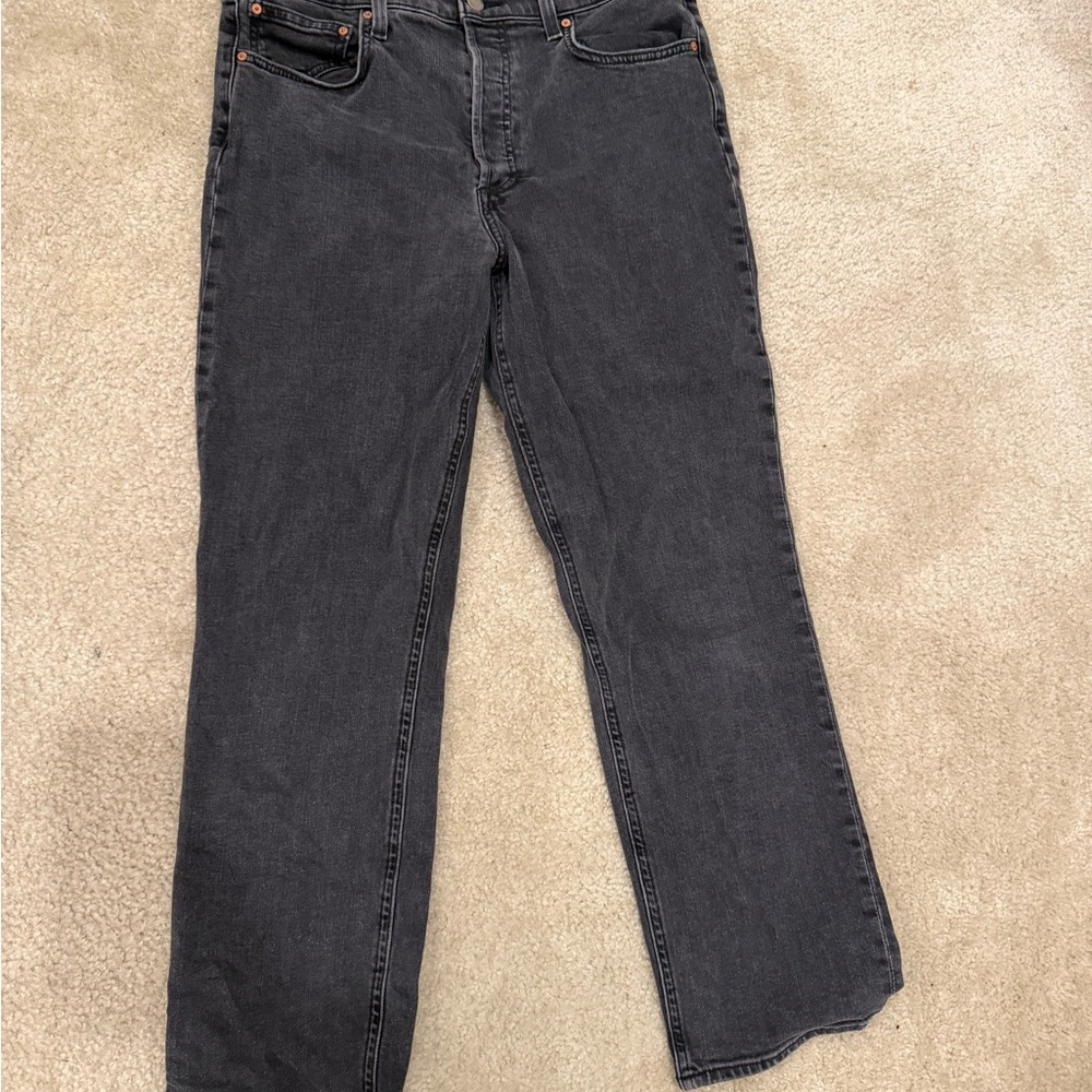 Denim Forum Women's Straight Leg Jeans - Black